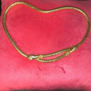 1970s DL Auld Clasping Hands Gold Tone Mesh Belt/Necklace ✨